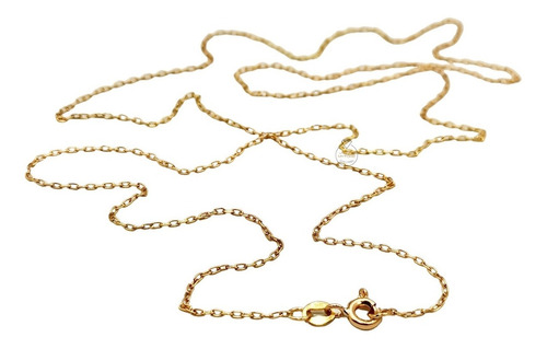 Cadena Oro 18k 50cm Eslabon Redondeado Hombre Mujer Regalo