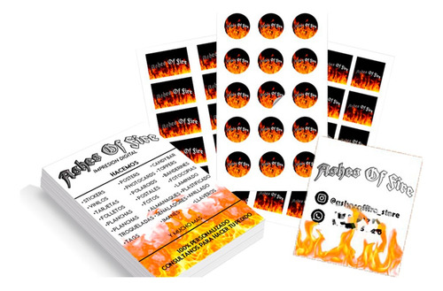 Combo 500 Folletos, 100 Tarjetas 6x5cm, 10 Planchas Stickers