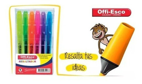Imagen 2 de 2 de Resaltador Estuche Neon X 6 Unidades Offi-esco