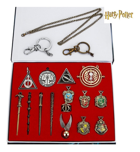 Imagen 1 de 3 de Set Harry Potter  (15 Accesorios + Collar + Gancho)