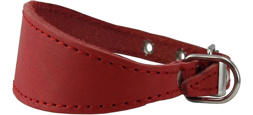 Rojo Real Piel Collar De Perro 1,5  De Ancho, Se Ajusta A Un