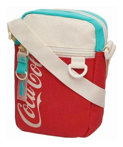 Bolso de hombro Coca-cola Fresh, color rojo, correa de hombro, color blanco