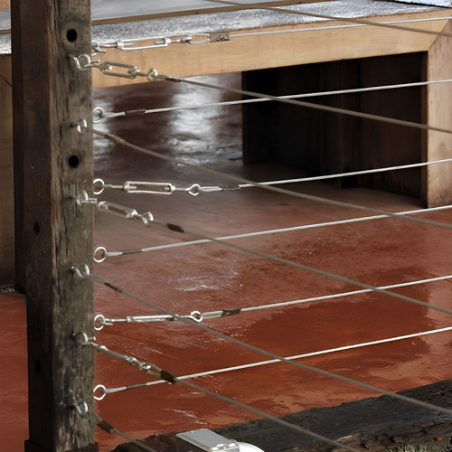 50m Cabo De Aço 6x7 Galvanizado 3/16mm + 5 Esticadores