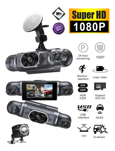 Camara 360 Grados Para Auto 3 Canales, Full Hd