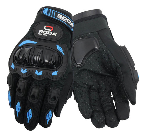 Guantes Roda Con Limpia Mica/touchscreen Celeste Talla Media