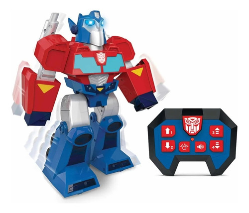 Robot Control Remoto Transformers Optimus Prime Luz Sonidos Color Rojo y azul