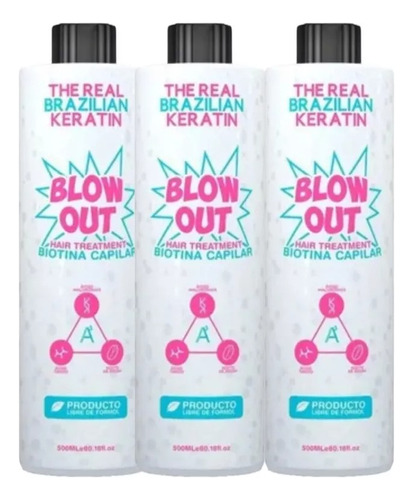 Combo X 3 Biotina Capilar Blow Out The Real Brazilian X500ml