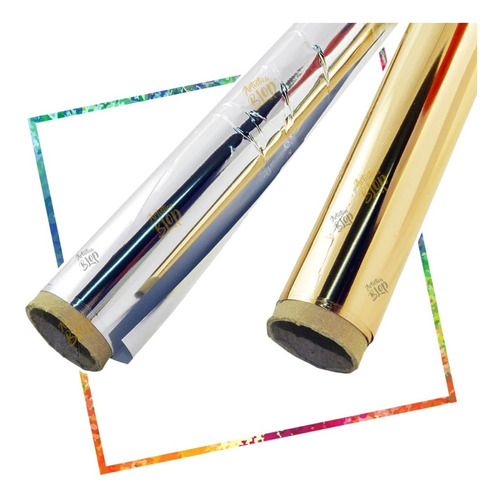 Pack Rollos Papel Foil Laminador Metalizados Oro Plata Deco