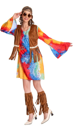 Ellzant Disfraz De Hippie De Los 70 Para Mujer, Trajes De Di