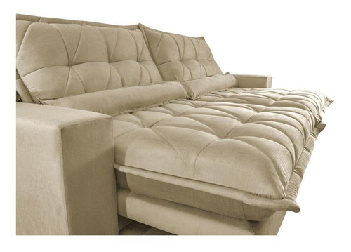 Sofa Retrátil Reclinável Pocket Cama Inbox Soft 2,72m Bege
