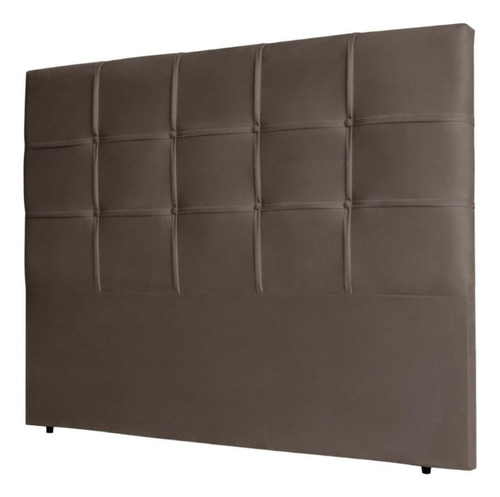 Cabeceira Estofada Cama Box Solteiro 90cm Luisa Suede Marrom