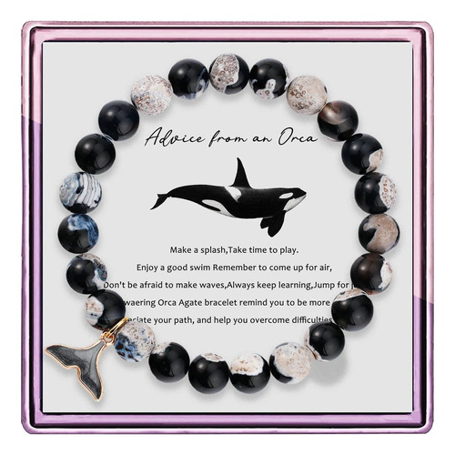 Pulseras De Curación De Orca Para Mujer, Regalos De Ballena 