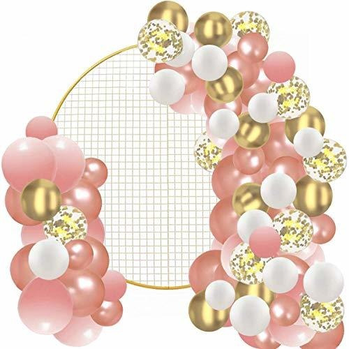 Kit De Arco De Guirnalda De Globos De Oro Rosa - 127 Piezas 