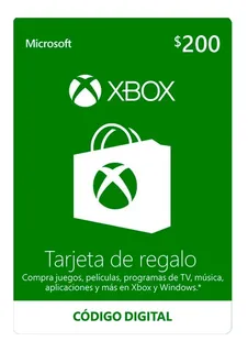 Microsoft Tarjeta Regalo Xbox $200 Pesos (código )