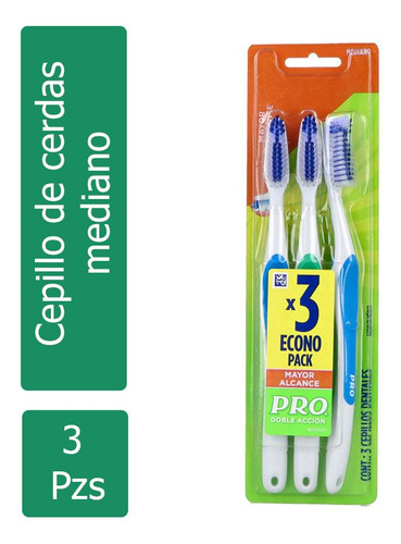 Pro Cepillo Dental Better Reach Mediano (3 Piezas)