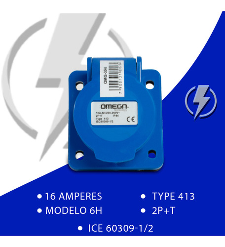 32 Pcs Tomada Embutir 2p+t 16a Azul 6h 220/250v Omg 3046