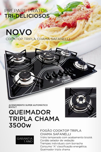 Kit Forno Embutir E Fogão Cooktop Tripla Chama Frete Grátis