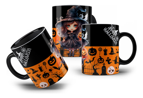 Caneca De Porcelana Tema Halloween Dia Das Bruxas Good Witch