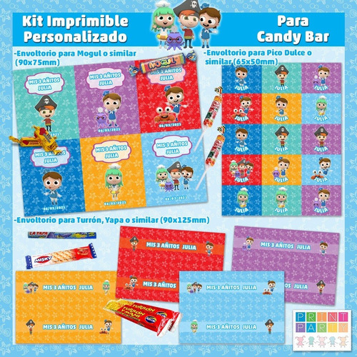 Paco Marinero Baila Kit Imprimible Personalizado Candy Bar