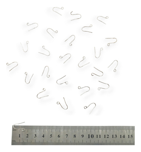 Pack 12u Ganchos Para Armar Aros Anzuelo 16mm Plata 925