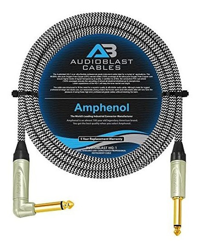 Cable Para Instrumentos: 15 Pies - Audioblast Hq-1-braid (ne