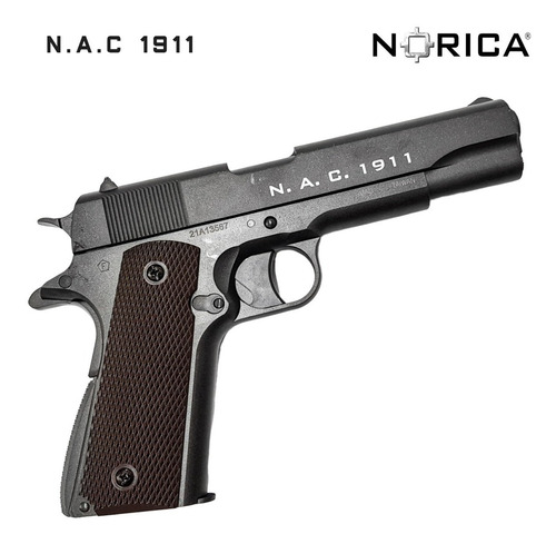 Imagen 3 de 10 de Pistola Co2 Norica Full Metal Plomo 4,5 Estuche Accesorios