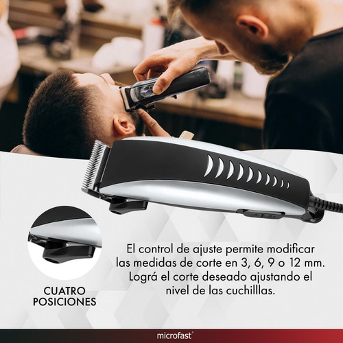 Imagen 3 de 7 de Máquina Cortar Pelo Cortadora Kit Afeitadora Barba