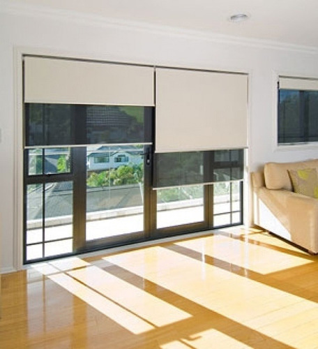 Cortinas Roller Dobles Black Out & Sun Screen Premium 1 X120