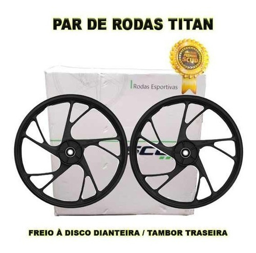 Jogo Rodas Titan160 Esd/150 14/15 5p Ex S/c Scud Preto F.dis