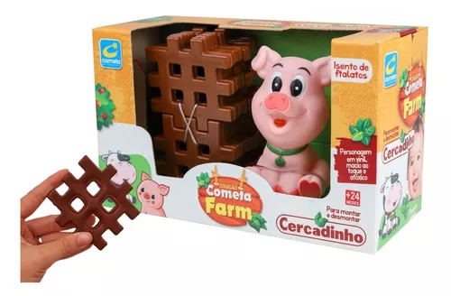 Brinquedo Educativo Peças Grande Montar + Bichinho Borracha