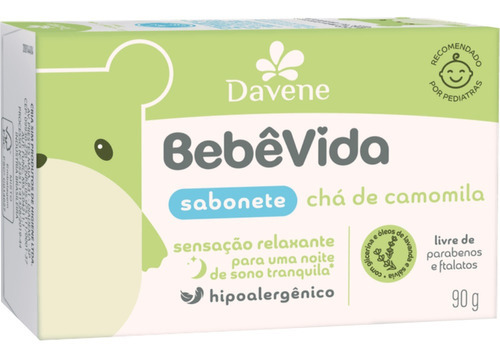 Sabonete Vegetal Bebê Vida Chá De Camomila 90g Davene