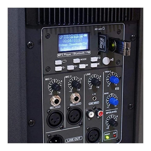 Alto-falante Staner SR-110A portátil com bluetooth preto 100V/240V
