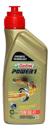 Aceite Para Moto. Power 1 4t 15w-50, Lt C1 Castrol