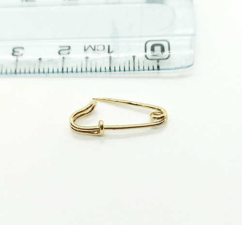 Imagen 6 de 7 de Colgante Dije Alfiler De Gancho Oro 18k 0,6gr Bautismo Niños