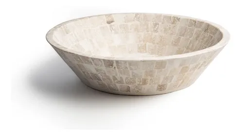 comprar Bacha Marmol Travertino Redonda Apoyo Baño Rustica  