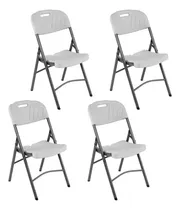 Comprar Set X4 Sillas Plegables Mtl Comedor Oficina Catering Eventos Reforzadas Apilables Compactas Portátiles Prácticas Resistentes Duraderas Livianas Fácil Guardado Uso Interior Exterior
