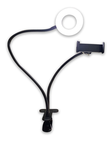 Aro De Luz Led Con Soporte De Pinza Para Celular Flexible