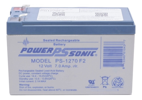 Batería De Reemplazo Power-sonic Ps-1270 F2 12v 7ah