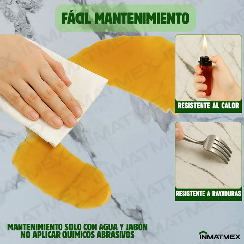 Panel Tipo Marmol Para Cocinas 4pz 60x120 Cm Inmatmex Color Blanco MÁRMOL 60X120