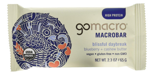 Gomacro Organic Blubrry Cshw Bttr Macrobar 12ct, 2.3 Oz Pac