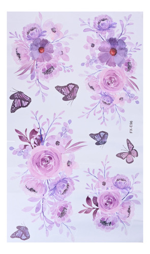Calcomanías De Pared Con Flores, Calcomanías Artísticas Con