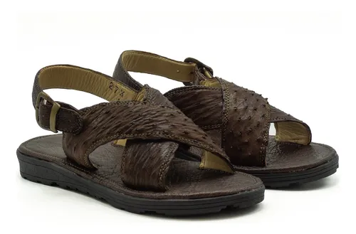 Huaraches cruzados de avestruz hot sale