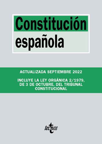 Constitución Española 2022, De Editorial Tecnos. Editorial Tecnos, Tapa Blanda En Español, 9999