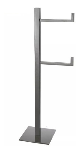 Papeleira Quadrada De Chao Com Reserva Inox 2 Rolos