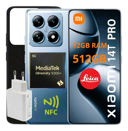 Xiaomi 14t Pro 5g 12gb Ram 512gb Dual Sim Nfc Ip68 Global Cámara Leica Batería 5000mah Mediatek Dimensity 9300+ Octa-core Azul Acero