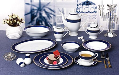 Lorren Home Trends Midnight-57 Juego De Vajilla De 57 Piezas