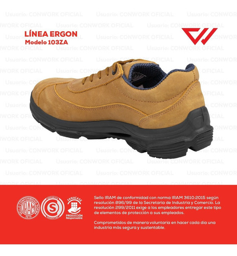 Imagen 7 de 10 de Calzado De Seguridad Conwork Línea Ergon 103za Titan Camel