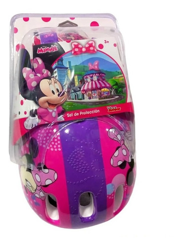 Set De Proteccion Minnie Casco Rodilleras Y Coderas