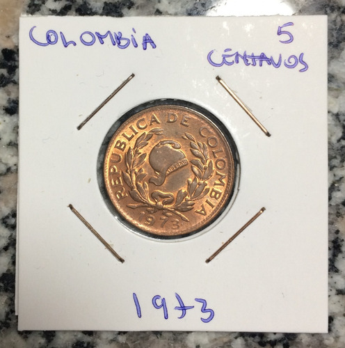 Moneda Colombia 5 Centavos 1973 Uncirculated