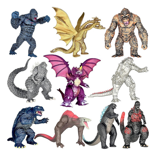Twcare Exclusivo Juego Figuras Acción Godzilla Vs Kong 10 Y